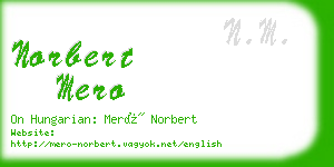 norbert mero business card